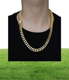 Pendant Necklaces Fashion Hip Hop Men Necklace Chain Gold Filled Curb Cuban Long Link Choker Male Female Collier Jewellery 61cm 71cm5545082