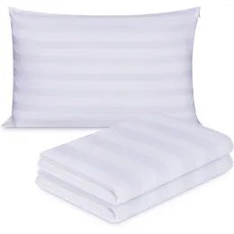 Pillow 2PC Stripe Standard Cover Case Pillowcase Home Decor White Cotton Pillowcases Night Silk