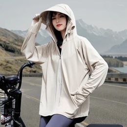 Women's Jackets Summer Sun Protection Clothing UV Resistant Ice Silk Outdoor Large Brim Breathable Casual And Loose Fitting Y340