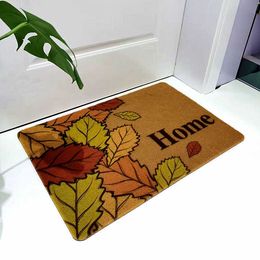 Carpets Imitation coconut brown printed floor mat new steel wire outdoor anti slip mud scraper household doormat H240517