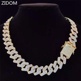 Männer Hip Hop -Kette Halskette 20mm schwere Rhombus kubanische Ketten aus Bling Fashion Schmuck für Geschenk 220222 250y