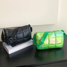Bag Fashion Women Handbags Quilted Cheque Winter Ladies Shopper Casual Shoulder Nylon Messenger Bags Travel Purse Tote