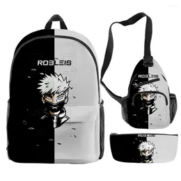 Backpack Harajuku Funny Robleis IUTU 3D Print 3pcs/Set Pupil School Bags Travel Laptop Chest Bag Pencil Case