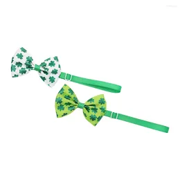 Dog Collars 2 Pcs Bow Tie Pet Prop Costume Kitten Irish's Festival Decorative St Patrick's Day