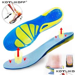 Shoe Parts & Accessories Sile Nonslip Gel Soft Sport Insoles Massaging Insole Orthopaedic Foot Care For Feet Shoes Sole Shock Absorptio Dhz4S