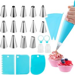 Baking Tools 25pcs Piping Bags And Tips Set Cream Nozzle Reusable Pastry Cake Decorating For Cookie Icing/Cake/Cupcake