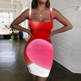 Casual Dresses KYKU Love Women Couples Vestido Sexy Romantic Halter Sleeveless Party Sundress Womens Clothing Boho Femme