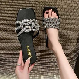 Slippers | Summer Women Slides Black White Designer Brand Fashion Woman Flat Heels Open Toes House Flip Flop Causal Sandals Hot H240517