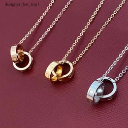 Designer luxury necklace top quality jewelry gold silver double ring christmas gift cjeweler mens for woman diamond love pendant necklaces have necklace 12fe