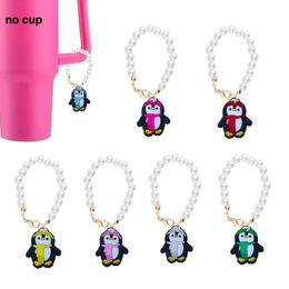 Charms Penguin Pearl Chain With Charm Shaped Accessories For Tumbler Cup Personalised Handle Drop Delivery Otqrn