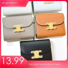 Cardholder Ping Fashion TRIOMPHES Folding Coin Purses Card Designer Key Wallet Womens Key Pouch Chain Leather Wallets Long Purse Mens Passport Holders s