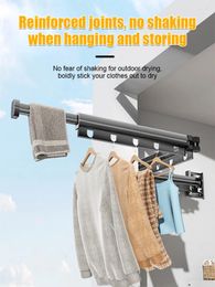 Hangers Folding Clothes Drying Rack Is A Must-have For The Balcony. High Load-bearing Household