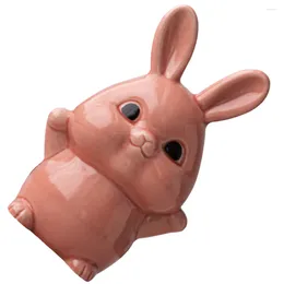 Decorative Figurines Cartoon Ornament Ceramic Home Decor Rabbits Miniature Statue Easter Ceramics Realistic Models