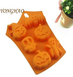 Halloween Cake Mold Silicone 6 Holes Ghost Pumpkin Shape Baking Mould Cake Tools Festival Bakeware5500948