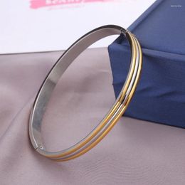 Bangle Fashion Jewelry Stainless Steel 3 Color Bracelets Bangles For Women Men Gold Plated Accessory Birthday Party Gifts