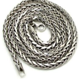 16-30 4mm 14k White Real Gold Franco Wheat Italy Spider Chain Necklace Mens 307S