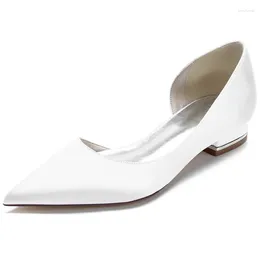 Casual Shoes Satin Wedding Flats Women Pointed Toe Slip-on Flat Sandals For Bridesmaids/Prom/Evening/Engagement/Cocktail