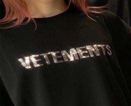 Luxury Europe France Vetements diamond Tshirts Fashion Mens Designer T Shirts Women Clothes Casual Cotton Tee1275967