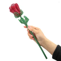 Decorative Flowers Aluminum Wire Rose Artificial Branch Bouquet Forever Lover Valentine'S Day Gifts Wedding Centerpiece Decor Po Props
