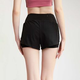 Lu Align Shorts Summer Sport quick-dryg women's runng layer elastic waist active sports with pockets yoga shorts LL Lmeon Gym Woman