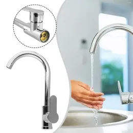 Bathroom Sink Faucets 1Pcs Silver Thickened Plastic Steel Faucet Polished Chrome Plated Swivel Basin Cold Mixer Tap