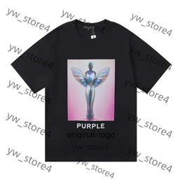 Men's T-shirt Purple Shirt Brand Name Punk T-shirts Designer Tshirt Fashion Round Neck Short Sleeve Letter Pattern Cotton Breathable Casual Summer Kith Shirts 3e30