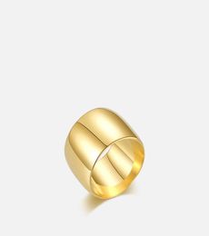 ENFASHION Vintage Wide Smooth Rings Women Gold Colour Simple Ring 2021 Stainless Steel Anillos Fashion Jewellery Gift R2140886260147