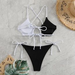 Women's Swimwear Backless Bikini Set Stylish Lace-up With Push Up Bra Brazilian For Women Sexy Summer Beachwear Collection