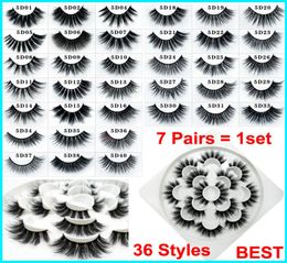 3D Mink Makeup False Eyelashes 7 Pairs Dramatic Handmade Strip Lashes Natural Thick Soft Volume Faux Mink False Eyelashes7789243
