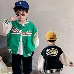 Jackets Boys' Spring And Autumn Outfits Westernised Styles Trendy Tops Children's Baseball Suits 8 Years Old