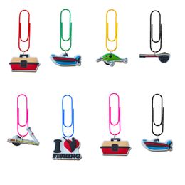 Banner Flags Fishing Tools 2 Cartoon Paper Clips Cute Bookmark Colorf Office Supplies Gifts For Students Sile Bookmarks With Clamp Des Otbug