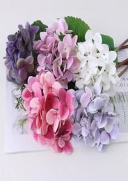 Decorative Flowers Wreaths Artificial 3D Print Real Touch Hydrangea Wedding Home Decoration Fake Flower Purple Pink Blue White R3231817