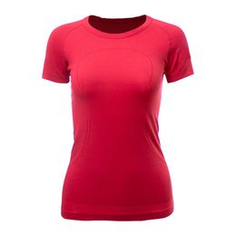 Lu Align T-Shirt Frauen Sommer Tee Sport Frauen Brustpolster Dreidimensionale Yoga kurzärmelige Sporthemden