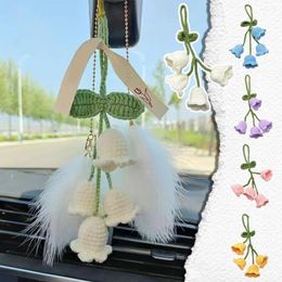 Decorative Flowers Crochet Pendant Woven Car Hanging Ornaments Diy Key Handmade Hand Handcreft Decoration Pendants Knitted Bags D9W5