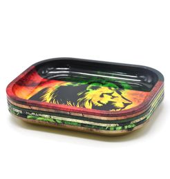 DHL Metal Fruit Tray Tray Tin Plate Case Mini Metal Machine Tobacco Rolling Tray Handroller Smoking Storage Case 5Colors 1814cm K1676465