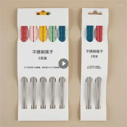 Chopsticks Household Tableware 304 Stainless Steel Colourful Contact Grade Kitchen Accessories Table Tools