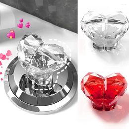 Toilet Seat Covers Heart Shape Press Button WC Tank Push Bathroom Decor Water Nail Protector Supplies