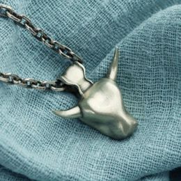 Pendant Necklaces 2024 Old Vintage Cow Head Handmade Abstract Necklace Jewellery Wholesale