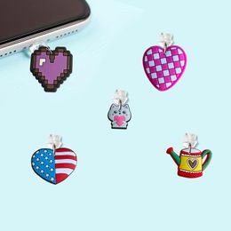 Jewellery Love Cartoon Shaped Phone Dust Plug Anti Kawaii Cell Anti-Dust Plugs Compatible With Cute Charging Port Charm For Drop Deliv Otmxw