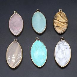 Pendant Necklaces Natural Stone Semiprecious Random Colour Crystal Turquoise DIY Making Earrings Jewellery Accessories Gift