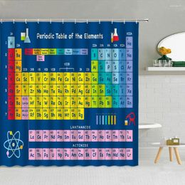 Shower Curtains English Periodic Table Of Elements Curtain 3D Print Bathroom Supplies Fabric Cloth Bath Screen With Hooks Decor