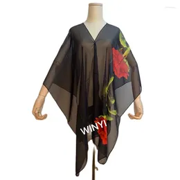 Dashiki African Printed Runway Silk Kaftan Top Clothes Loose Batwing Sleeve Thailand Bohemian Summer Beach Ladies