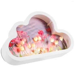 Table Lamps 1 Set Unfinished Mirror Cloud Night Lamp Bedroom Tulip Light Ornament