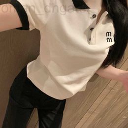 Women's T-Shirt designer POLO shirt with collar and short sleeved T-shirt for women's 2024 spring/summer season new shoulder pure cotton bottomed top trend BSS9