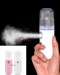 50pcs New 30ml Nano Mist Sprayer USB Portable Mini Handheld Summer Moisturing Facial Steamer Face Facial Humidifier Spray Beauty S4928111