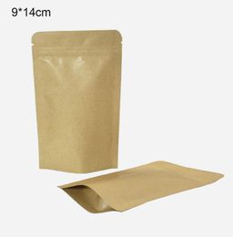 50pcslot 914cm Stand Up Kraft Paper Zip Lock Package Bag Party DIY Aluminum Foil Top Zipper Pouch Food Snack Tea Dry Flower Zipp1309730