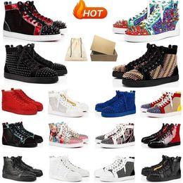 With Box 2024 Red Bottoms Shoes Luxury Loafers Designer Shoes Platform Sneakers Big Size Us 13 Junior Spikes Mens Womens Casual Shoe Black Gli ZKK5