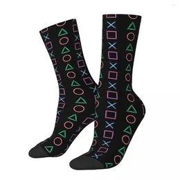 Men's Socks Neon Play Station ButtonsV3 Men Women Outdoor Novelty Spring Summer Autumn Winter Stockings Gift