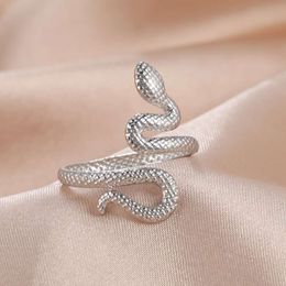 Stainless Steel Women Girls Couple Rings Heart Cat Paw Flower Snake Star Music Adjustable Finger Ring Jewelry Gifts