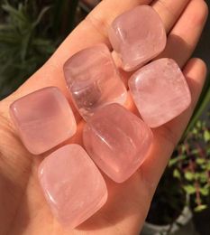 6pcs Pretty Natural Rose Quartz Cubic Crystal Polished Tumbled Stones Cube Collectible Minerals Specimen for Home Decor5549124